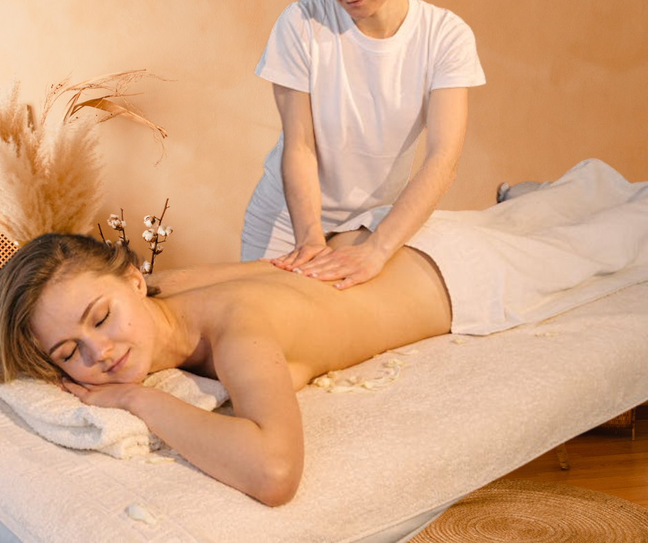 Hátfájás, keringésjavitás enyhítésére végzett célzott masszázs, nyugtató spa környezetben.