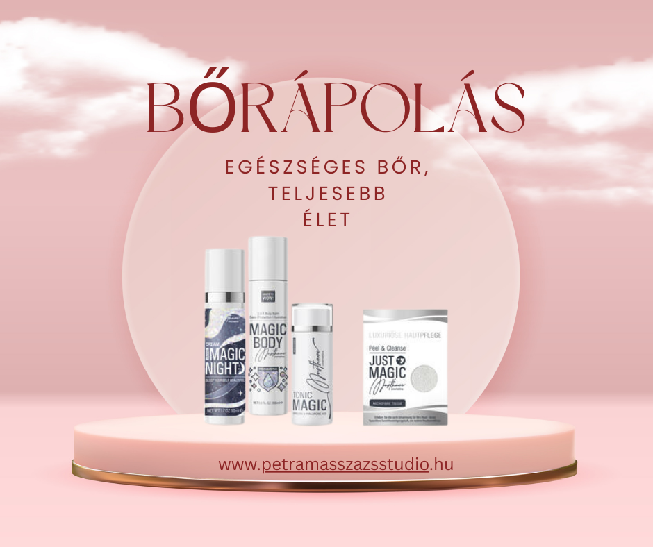 Magic Repair krém – bőrregeneráló prémium arckrém.
Magic Touch krém – fiatalító és feszesítő arcápoló.
Magic Drops szérum – koncentrált hidratáló formula.
• 	„Előtte–utána fotó Magic Lifting kezelés eredménye”
